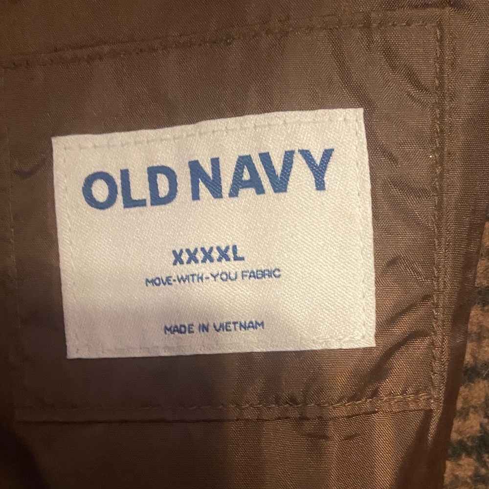 Old Navy Men's Brown Plaid Trench Coat - Picture 2 of 4